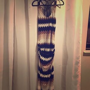 Sky Niabi Knit Crochet Maxi Dress